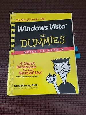 Windows Vista for Dummies Quick Reference by Greg Harvey (2007, Trade Paperback)