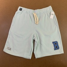 Old Navy Boys Size Large 10/12 Light Blue Fleece Jogger Shorts NWT Flaw