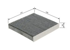 BOSCH Innenraumfilter 1 987 435 589 Aktivkohlefilter für VAN 595 PANDA FIAT 500