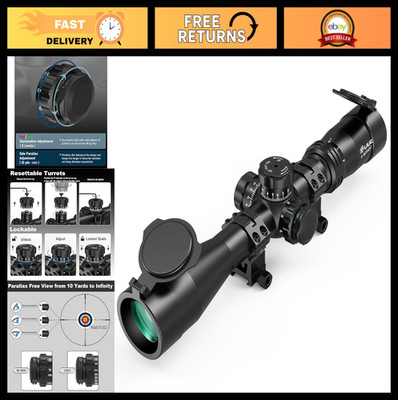4-16X44AO Rifle Scope - Side Focus, Parallax, Illuminated Mil-dot Reticle, 30mm