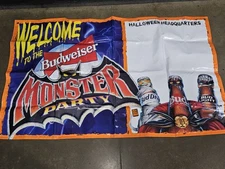 Vintage Budweiser Monster Party Halloween Banner 1993