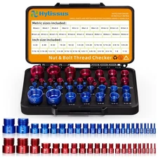 44pcs Nut and Bolt Thread Checker Standard Metric Set Screw Size Gauge