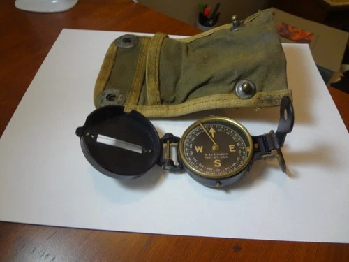 Original WW2 US Army Military W & L E Gurley Troy NY Compass Working