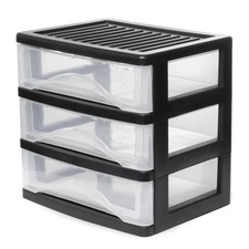 Plastic Desktop Organizer with 2 Drawer, 2 Pack White Storage Organizer for O...