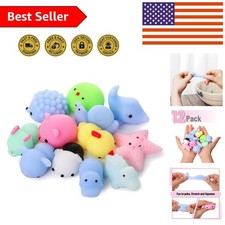 Adorable 12 Pack of Assorted Animal Squishy Toys for Kids   Stress Relief Fun