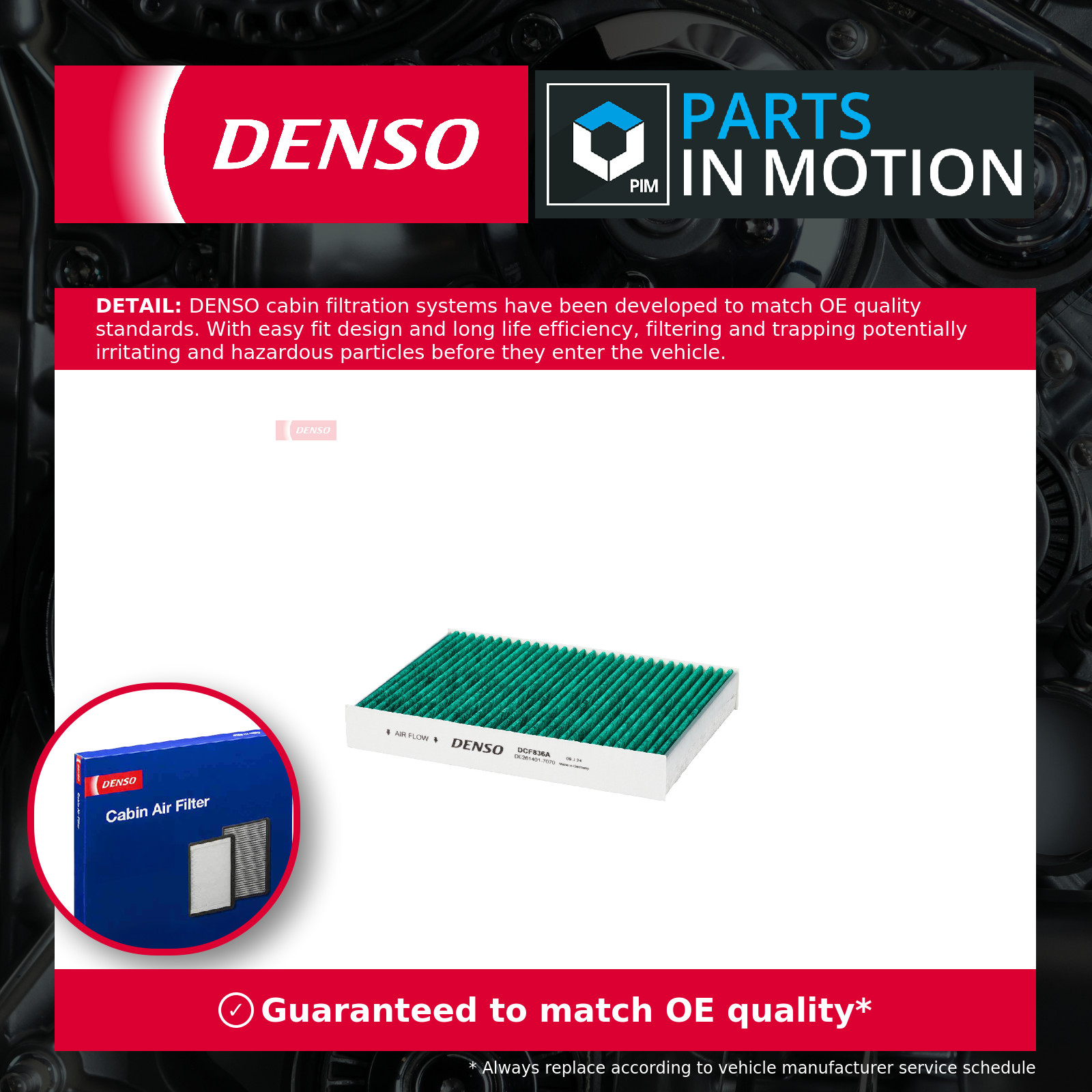 Fits DENSO DCF836A Filter, cabin air DCF836A Cabin filter anti-bacterial, with - Image 3