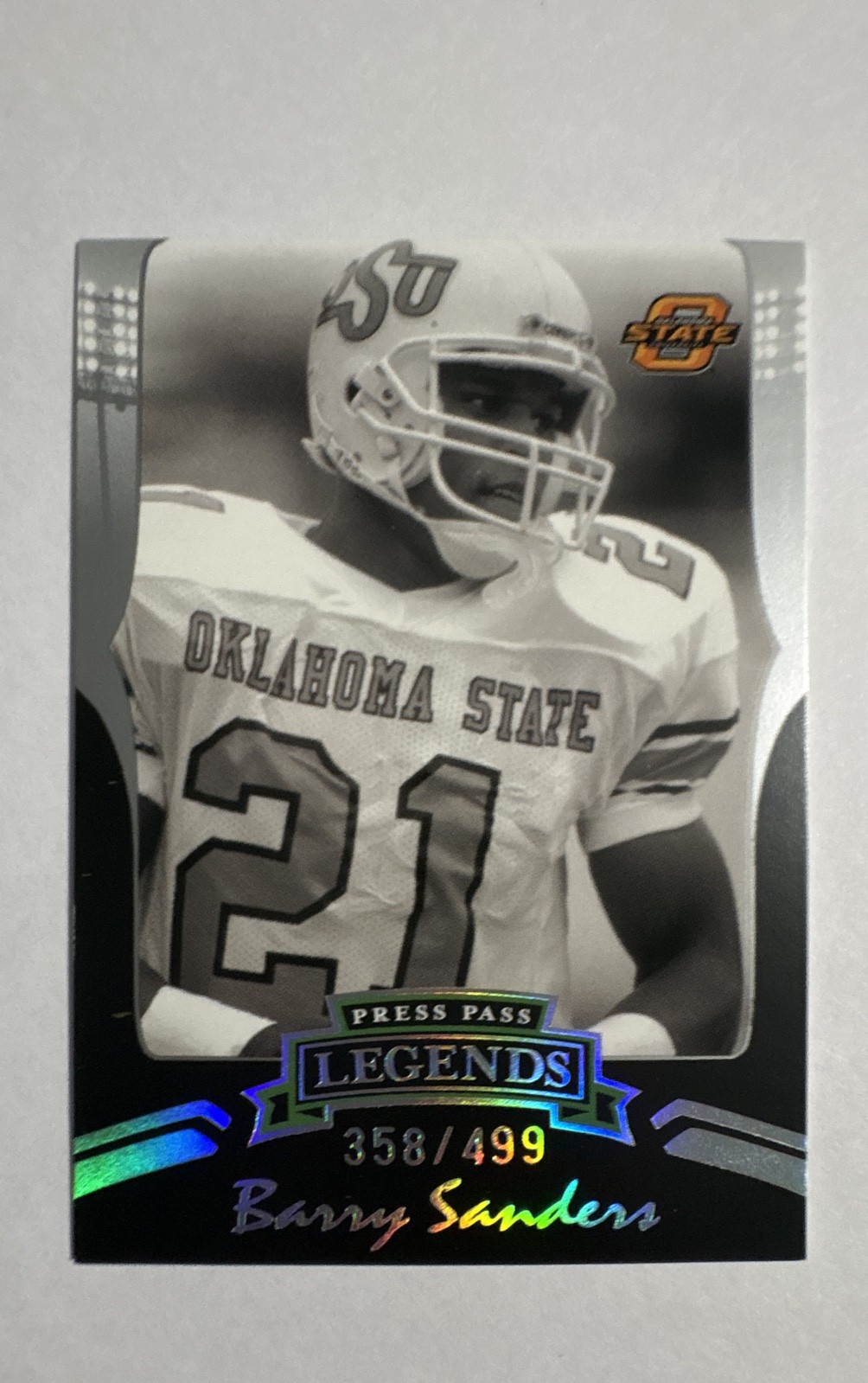 2006 Press Pass Legends - Barry Sanders #S77 Silver Color /499  OSU-Lions HOF
