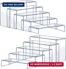 OVNTHYK Acrylic Risers 10 Pcs 2 Sets , Clear Display Stands, 5 Sizes