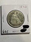 1843 P SEATED LIBERTY HALF DOLLAR XF DETAILS   BETTER DATE