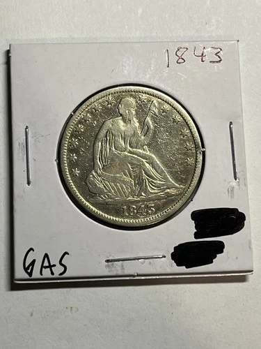 1843 P SEATED LIBERTY HALF DOLLAR XF DETAILS   BETTER DATE