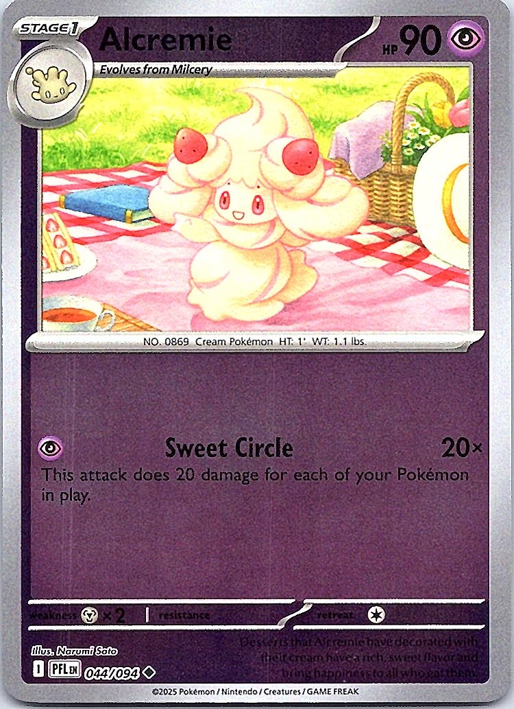 Alcremie Uncommon Psychic Reverse Holo ME02: Phantasmal Flames 044/094 NM