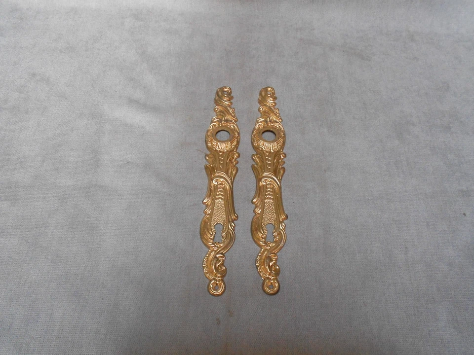 paire Plaques de Porte Propreté  Anciennes Bronze laiton marquées Louis XV st - Photo 2/4