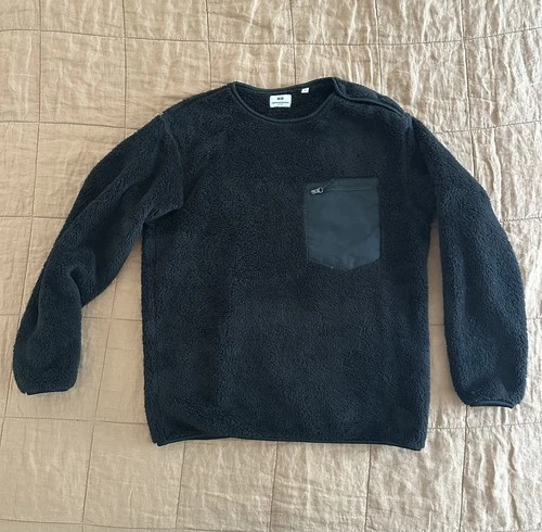 Uniqlo x Engineered Garments Jacket Adult S Balck Sherpa Fleece Overhead video thumbnail