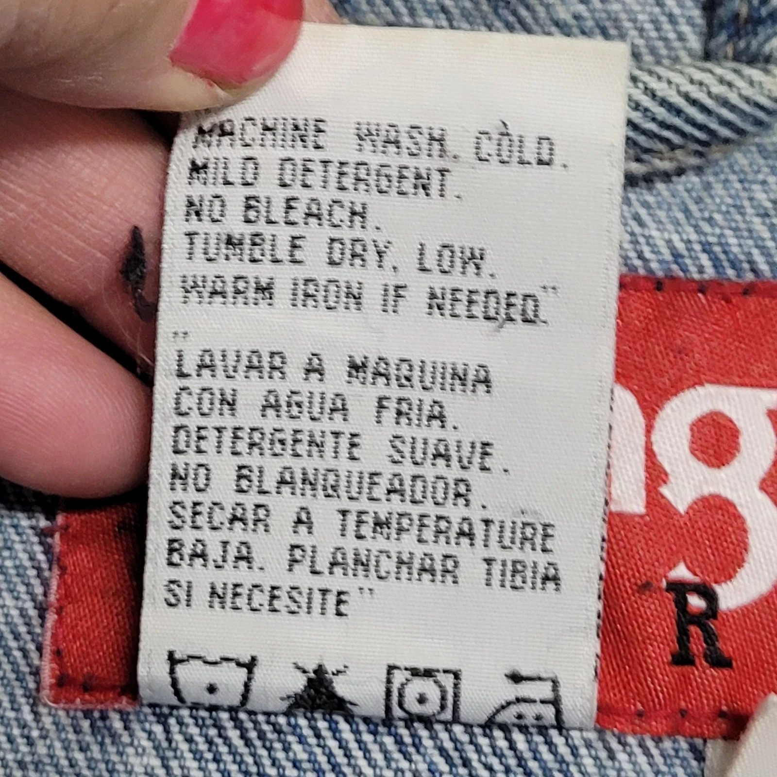 Wrangler Denim Jacket Mens Size L Blue Chuck Norris Christmas Patch Trucker DIY - product detail image 5