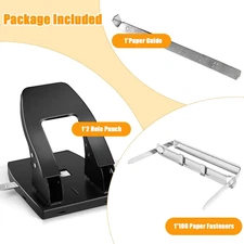 2 Hole Punch with 100 Prong Paper Fastener Heavy Duty Paper Two Hole Punchers...
