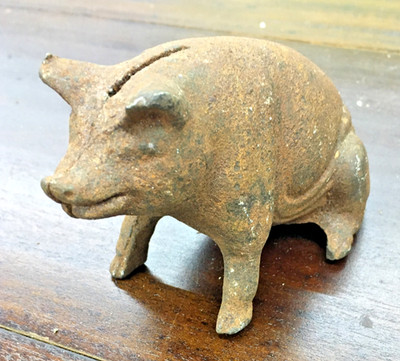 Antique Early 1900's A.C. Williams Hubley Cast Iron Pig Bank