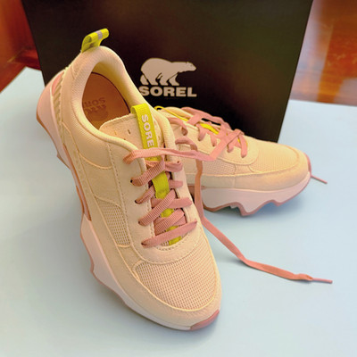 NIB Sorel Kinetic Impact II Wonder Lace Sneakers Honey White Mauve 7.5