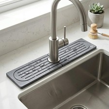 Stone Faucet Mat for Kitchen Sink, Quick Dry Diatomite Drying Mat for Counter...