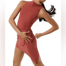 WEISSMAN Balera Dance costume Mock Neck Asymmetrical Dress D10665 Adult XLA