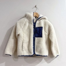 Crewcuts Kids Sherpa Hooded Jacket Faux Fur Fleece Ivory XS 4  5 Cozy Outerwear
