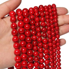 8mm Red Beads for Bracelets Turquoise Beads, Natural Stone 8mm, 