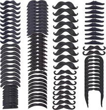 Gooday 60 Pcs Fake Mustache Fake Beard Face Mustaches Novelty Self Adhesive Must