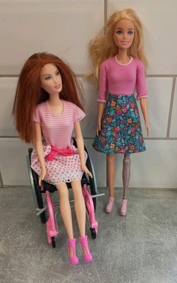 Barbie Fashionista Inclusive Puppen Amputierte Beinprothese Behinderten Rollstuhl 