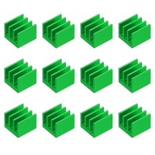 12 Pcs Heatsink 7x7x6mm Aluminum Heat Sink with Thermal Blue Sticker Green