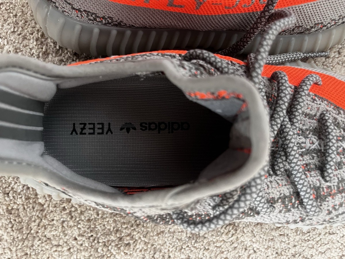 Yeezy x Adidas Boost 350 V2 sneakers / trainers in grey and orange