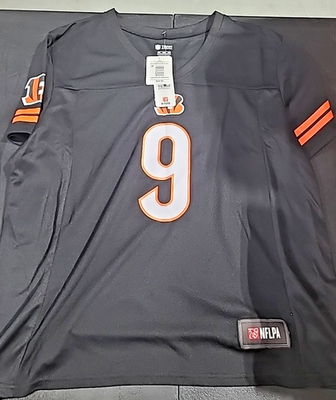 NFL Cincinnati Bengals Joe Burrow #9 Jersey XL Black Orange *507