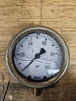 #ad #ad Wika Pressure Gauge: 2 1 2quot; Dial 0 to 100 psi 1 4quot; Thread NPT Lower Mount New $42.99
