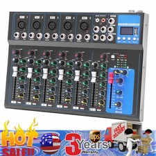 Portable 7-Channel Bluetooth Audio Mixer USB DJ Sound Mixing Console Board