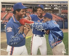 Mike Tyson Darryl Strawberry Dwight Gooden Signed 16x20 Photo Autographed X3 BAS