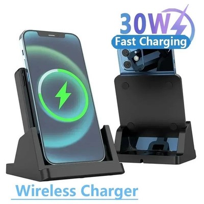 30W Wireless Charger Charging Stand Dock For Samsung iPhone Android Cell Phone