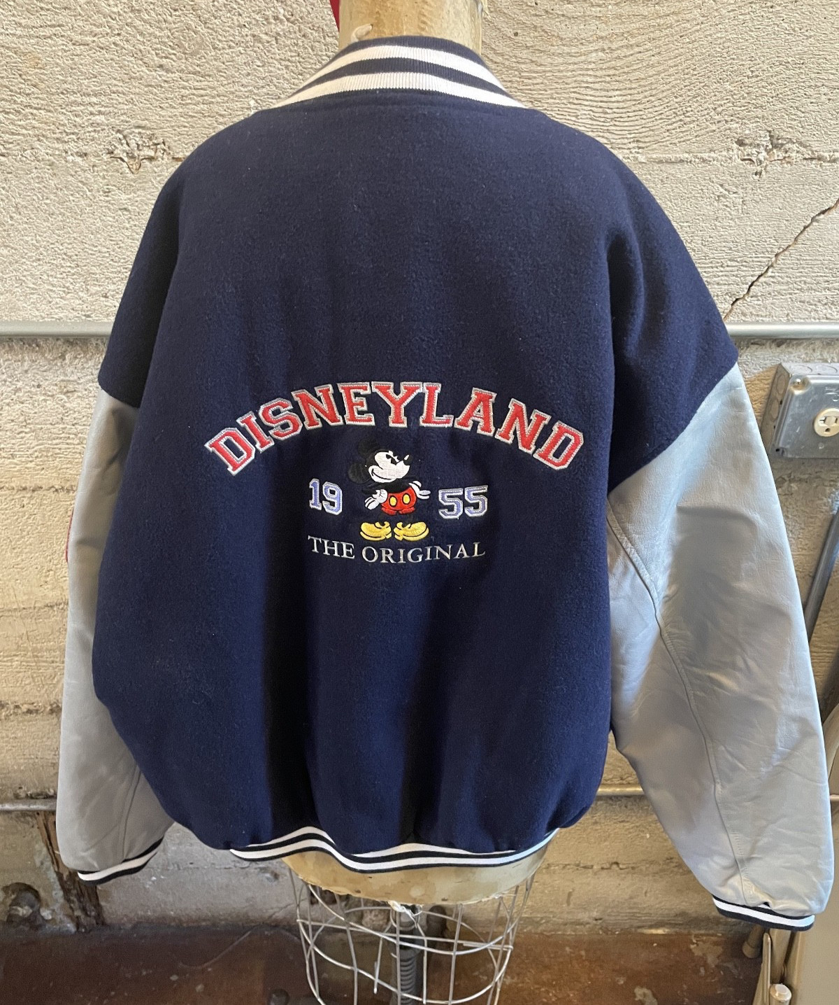 Disneyland Men's Varsity Bomber Jacket The Original 1955- Navy & Grey-XL-Vintage