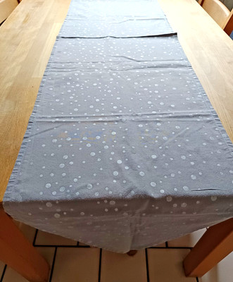 tcm Tchibo Tischläufer grau Punkte Pünktchen  Baumwolle 40 x 140 cm