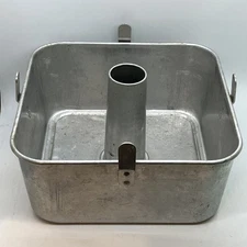 Vtg Sears Maid Of Honor Square Angel Food Cake Pan 9x9x4 2pc Aluminum Baking USA