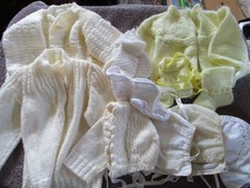 Vintage Unisex Sweaters, Bonnets, Etc Clothing Lot 60s 70s Baby Infant 12 Piece
