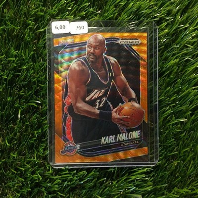 Karl Malone 2024-25 Panini Prizm Black #269 Orange Wave -33/60
