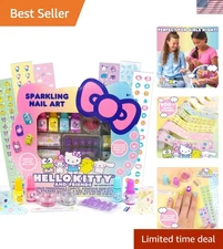Vibrant Hello Kitty Nail Art Kit with Peelable Polishes & Stickers for Girls