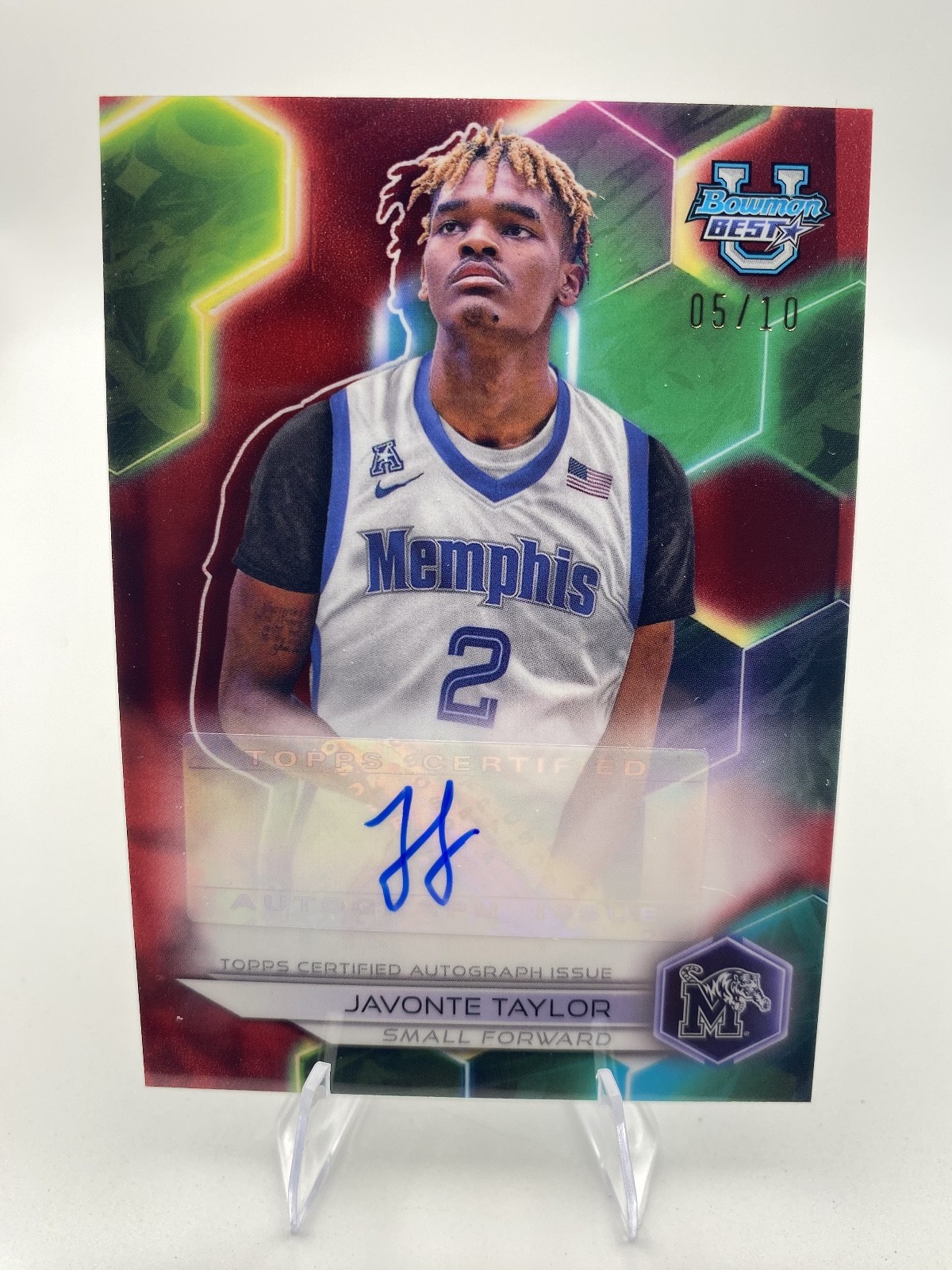 Javonte Taylor #B23-JT 2023-24 Bowman University Best Basketball Best of 2023 Refractor Autographs