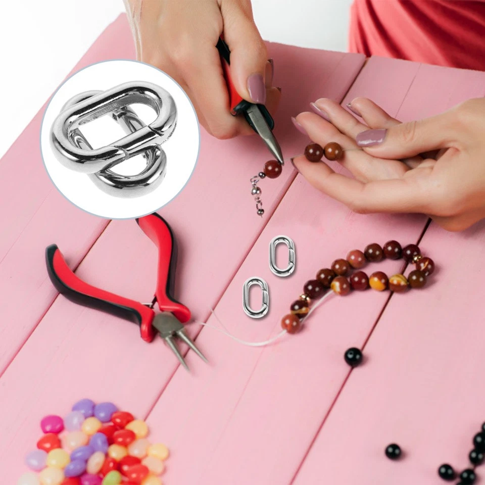  2 Pcs Handgefertigtes Schmuckzubehör Federring Verschluss Halskette - Bild 2 von 4