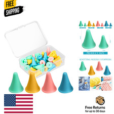 28 Pcs Knitting Needle Stoppers Colorful Knitting Needles Point Protectors 2