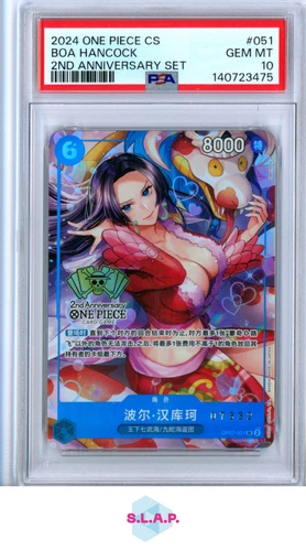 BOA HANCOCK ONE PIECE OP07-051 2024 2ND ANNIVERSARY SET SERIAL CS CHINESE PSA 10