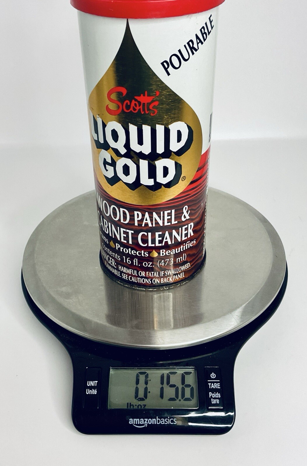 SCOTT’S LIQUID GOLD POURABLE WOOD PANEL &CABINET CLEANER 16 OZ VINTAGE OLD STOCK
