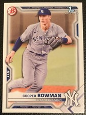 2021 BOWMAN DRAFT COOPER BOWMAN NEW YORK YANKEES PROSPECT #BD-87 1ST BOWMAN