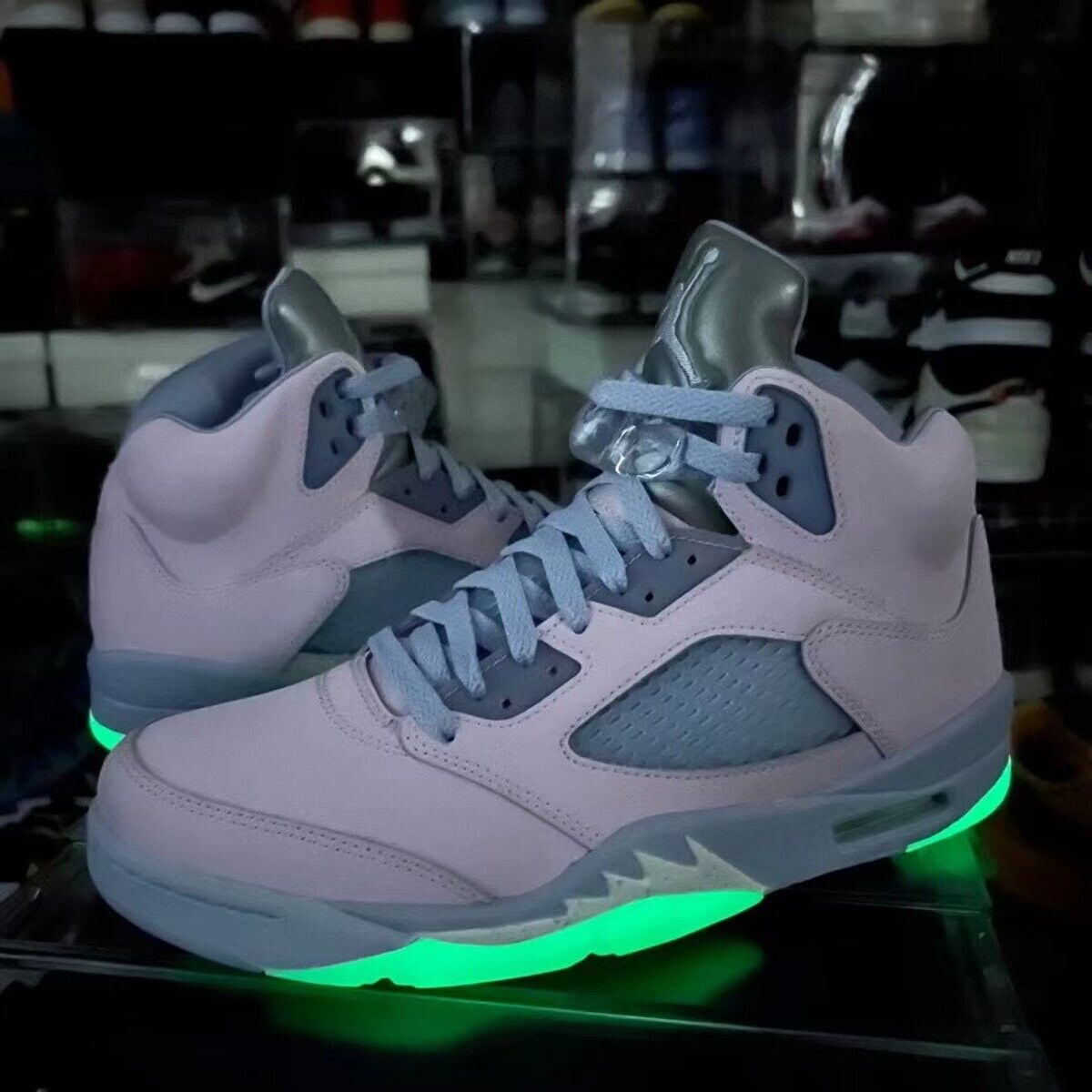 Nike Air Jordan Retro 5 SE EASTER Regal Pink Blue GLOW IN DARK sz 16 DV0562 600