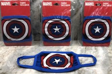 3ea Captain America Marvel Fabric Face Masks Kids Ages 4  Up-BRAND NEW-SHIP24HR