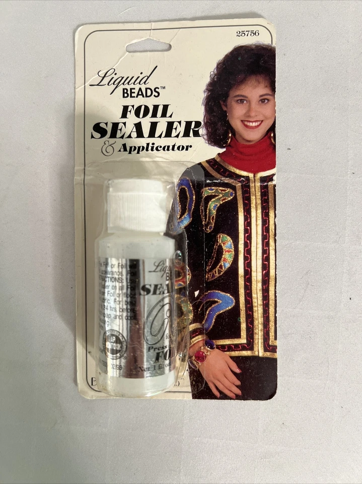 LIQUID BEADS Lot Of 4 Bond, Foil Sealer, Silver & Gold Glitter NOS 1993 VTG 90’s - Image 4 of 4