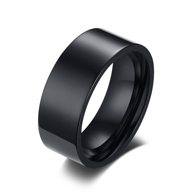 Wedding Rings for Men 8mm High Polished Black Stainless Steel Male Gift  Jewelry